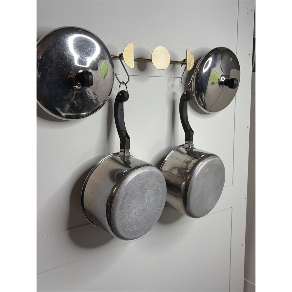 Farberware Aluminum Clad Stainless 2Qt Saucepan Lot 2 w/ Lids USA